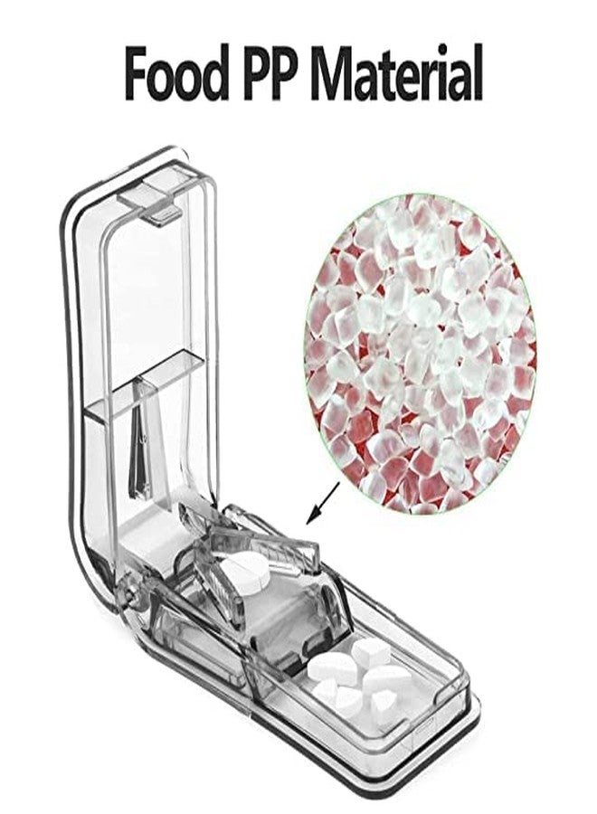 YEKDA Pill Cutter with Storage,Small Pill Cutter, Pill Splitter for Small or Large Pills and Vitamins Tablets, Portable Pretty Pill Crusher for Pocket or Purse(PackOf 1, Multi Color) (Pill Cutter) - Image 3